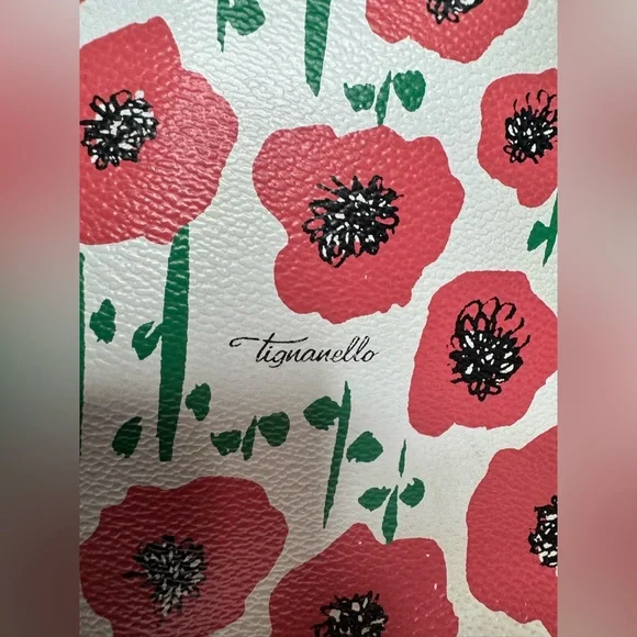Tignanello Strawberry Poppy Medium Handbag Tote Bag Purse - Picture 3 of 16